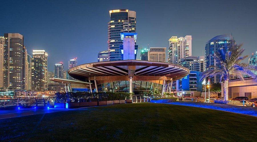Parklex Prodema natural wood facade cladding panels installed at Dubai Marina Yacht Club Dubai