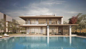 HPL natural wood veneer cladding façade in UAE by Obras International