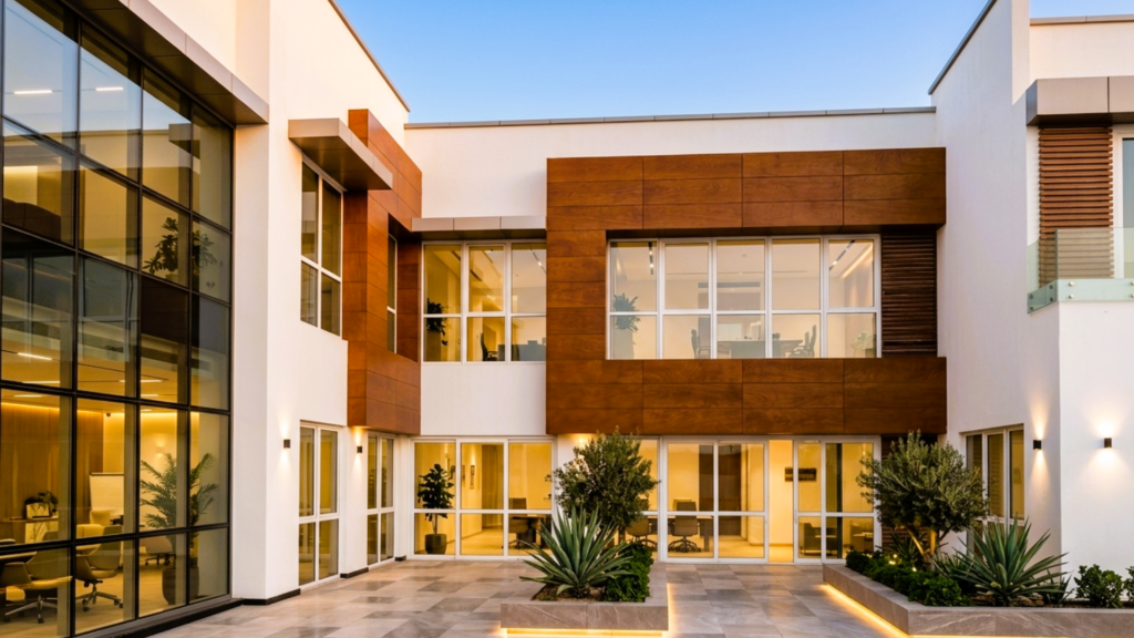 Luxury villa in Dubai featuring PARKLEX PRODEMA natural wood façade cladding system