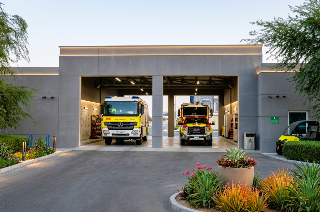 Expo 2020 Fire and Ambulance Point Building façade in Dubai