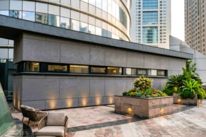 UAE façade fire safety code explained visual showing compliant cladding system and fire protection layers