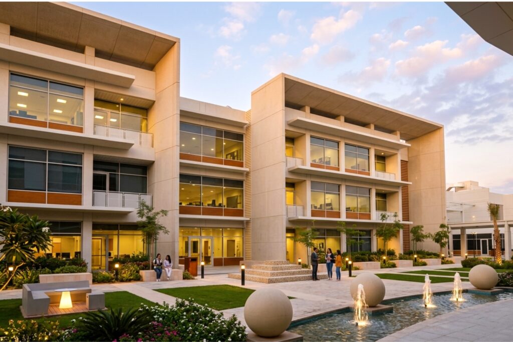 UAE façade fire safety code compliant high-rise building with A2 cladding system in Dubai