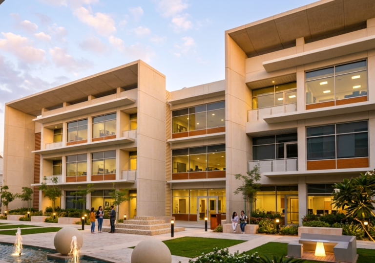 wood finish HPL facade system for GCC buildings