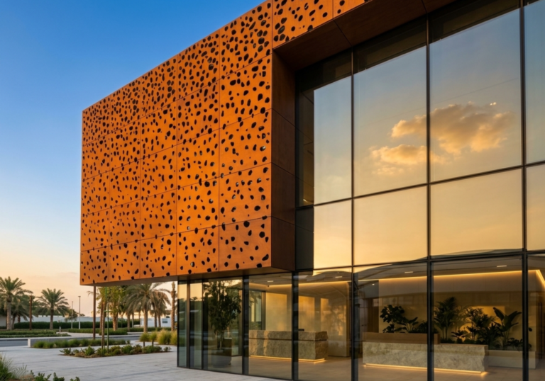ventilated facade system with HPL cladding UAE architecture