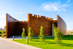solar shading angles for sunscreen cladding louvres on south-facing UAE building façade