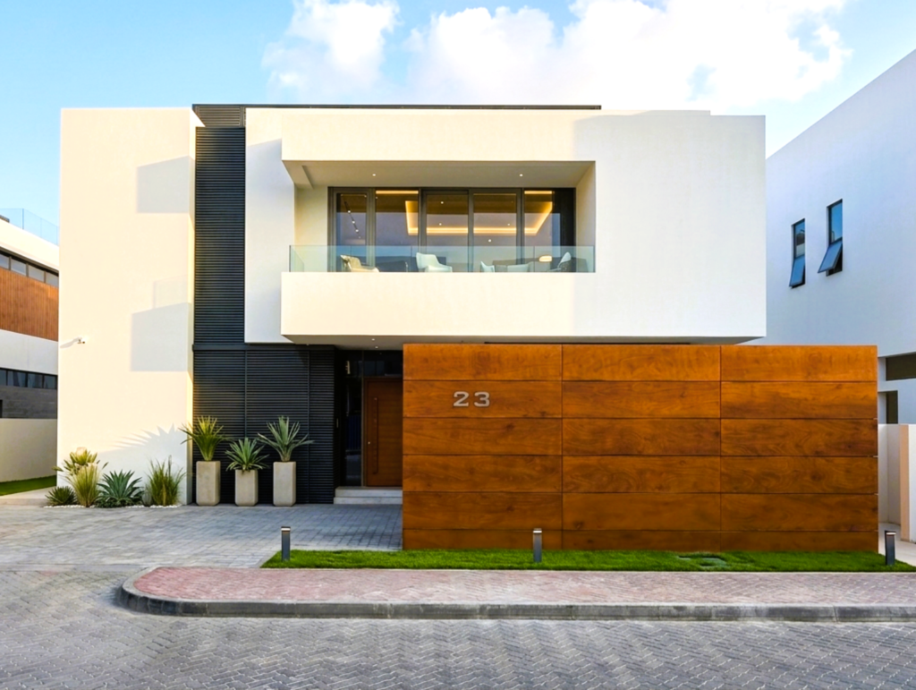 natural wood cladding UAE villa Parklex Prodema composite panel