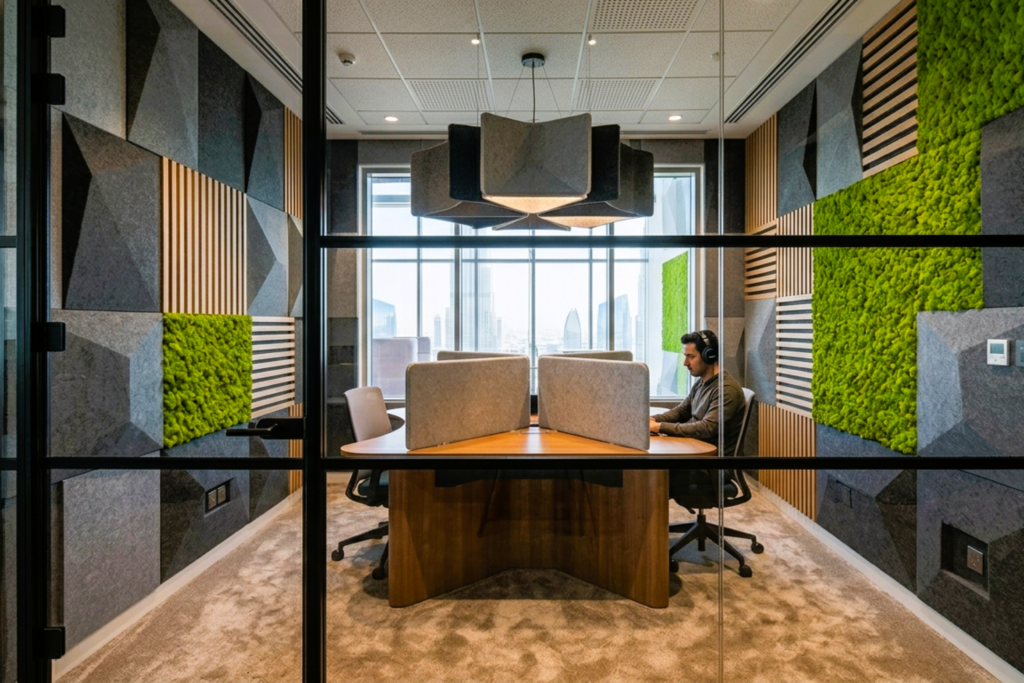 Acoustic Wall Panels for Dubai Offices: WELL v2 Compliance Guide