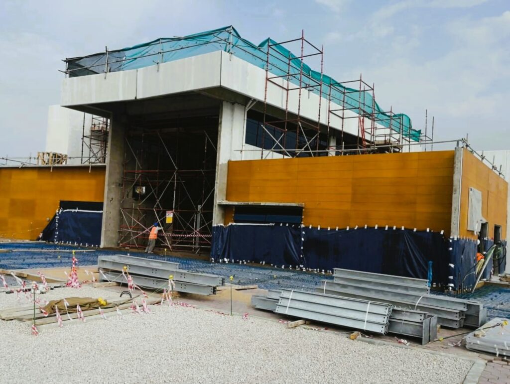 Architects reviewing façade cladding supplier checklist for Saudi Arabia project