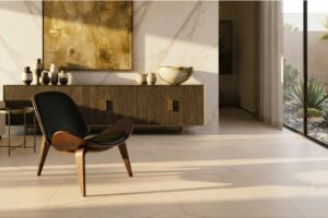 Large-format porcelain slab wall detailing for UAE luxury interiors