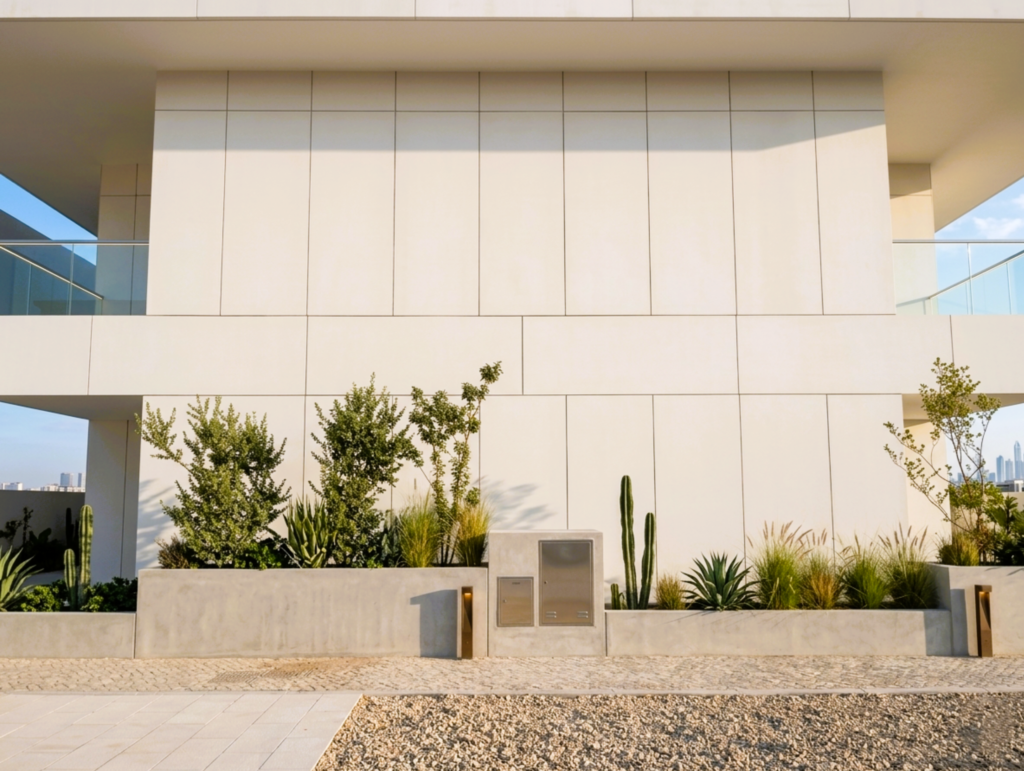 Porcelain ventilated façade system for GCC commercial architecture