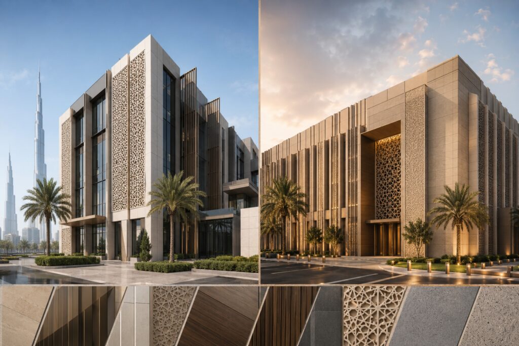 Compare UAE and Saudi façade specification priorities—from speed and repetition to localisation, lifecycle value, fire performance and GCC climate resilience.